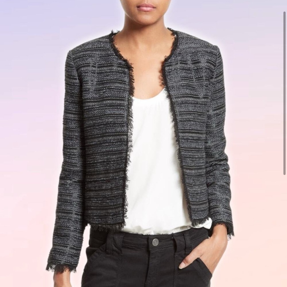 JOIE Tweed Open Front Blazer Jacket Sz Small